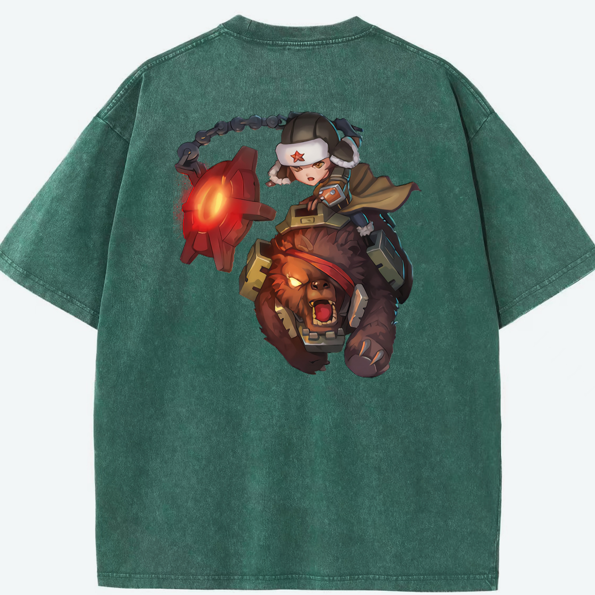リーグ・オブ・レジェンド League of Legends LOL 綿100% ヴィンテージ風 半袖Tシャツ（背面プリント）